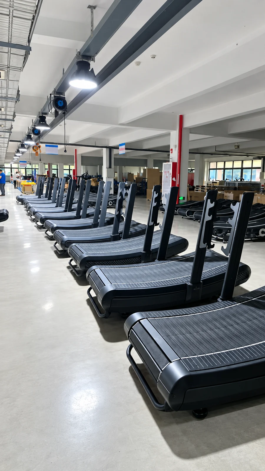 Finished commercial curved treadmills